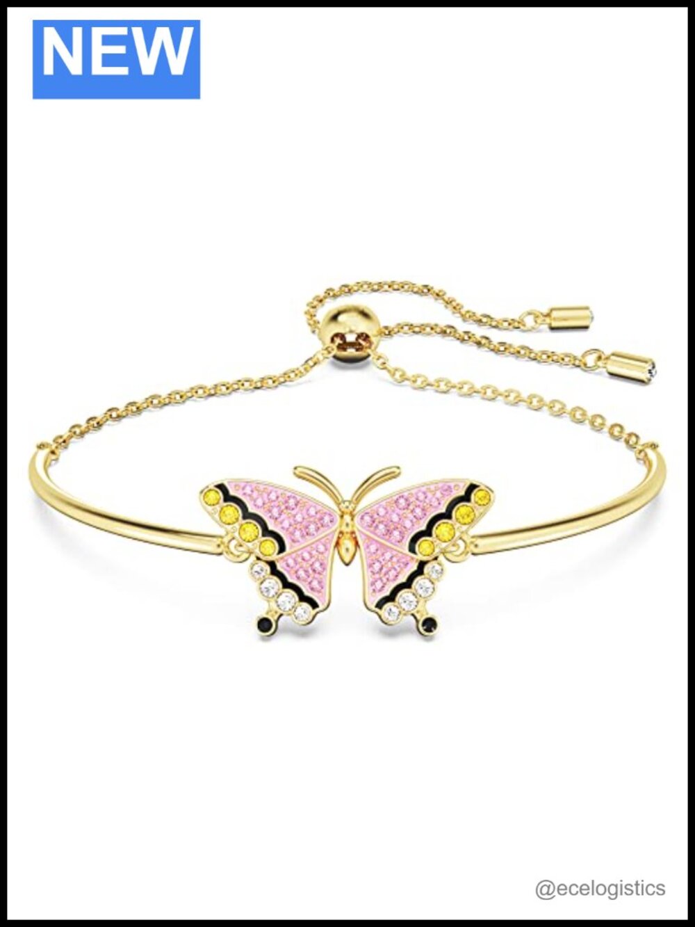 Swarovski Idyllia Butterfly Crystal Bracelet Gold-Tone